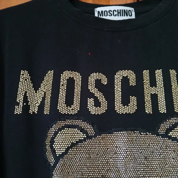 Moschino Black and Gold Teddy Bear T-Shirt SIZE LG. - Picture 7 of 7